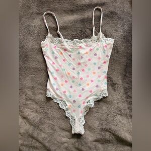SKIMS Lace Trimmed Multicolor CUTE CANDY  Bodysuit